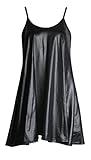 FashionMark Womens Wet Look PVC Flared Swing Cami Dress