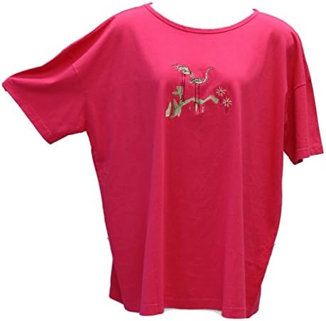 Liz and Jane Women's Egrets Oversized Round Neck Tee T-Shirt Plus Size T5 (1X, Rose)