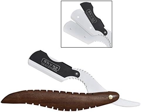 Brown & White Straight Cut Throat Shaving Razor Wooden Barber Hair Salon