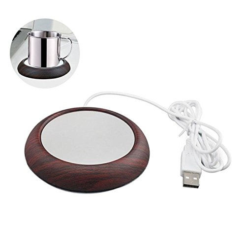 Click Here to See More Images Mats ; Pads, Cheap Mats ; Pads - Wood/Marbled color Portable USB Electric Cup Warmer Tea Coffee Beverage Cup 5V M-Dark wood color