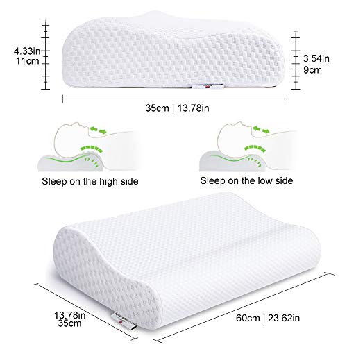 Power Of Nature Memory Foam Contour Pillow, Neck Support Cervical Bed
