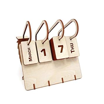 Nabster Calendar 2021 Desk Wooden Calendar Wooden Perpetual Calendar Desk Top Office Home Lifetime Infinite Calendar 2021 5 3 4 3 5 3 Inches Amazon In Office Products Calendar For Desk Top