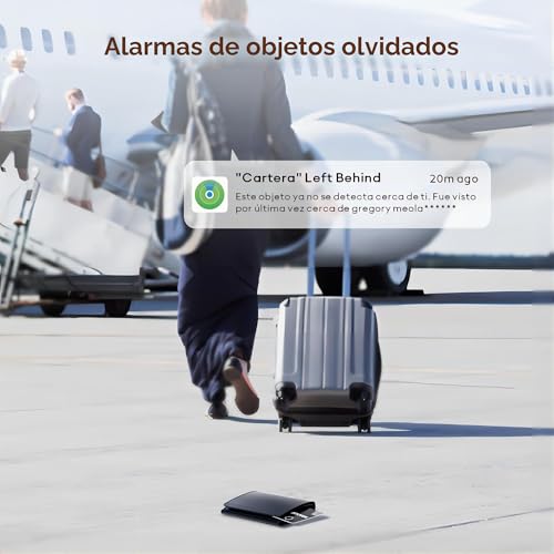 ATUVOS Air Tag Card Tracker 1.6 mm 2 Pack Black, Bluetooth Smart Locator Compatible with App Search Apple (iOS Only, Android Not Supported), Tracker Finder for Wallet, Luggage, Passport, etc