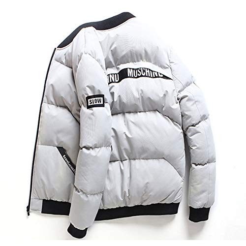 Men's Winter Zipper Warm Jacket Stand Collar Coat Cotton Pocket Padded Coat Outwear