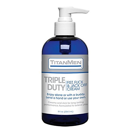 Doc Johnson TitanMen - Triple Duty - Fist, Fuck & Jack-Off Cream - Creamy and slick for long lasting performance - Formulated for extended play - 8 fl oz (236.5 mL)