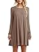 Casual Dresses Dress Shirts Shirt Tshirt Skeleton T Tunic Cutout Long Sleeve Olive Army Jersey For Women Womens Loose Poncho,Coffee,Medium