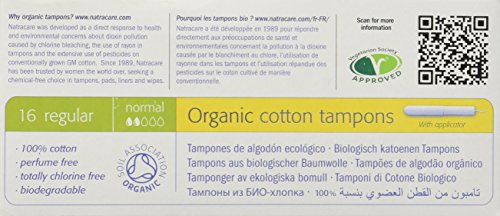Certified Organic 100% Cotton Regular Tampons Natracare 16 Tampon