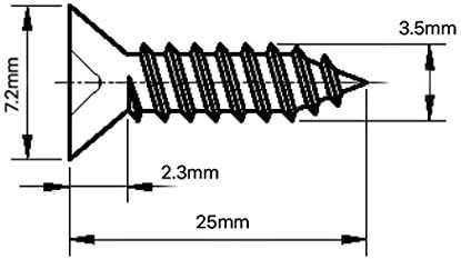 3.5mm x 25mm Phillips Countersunk Self Tapping Screws A2 Stainless Steel Tappers (Pack of 20) H07BC, Silver - Image 3