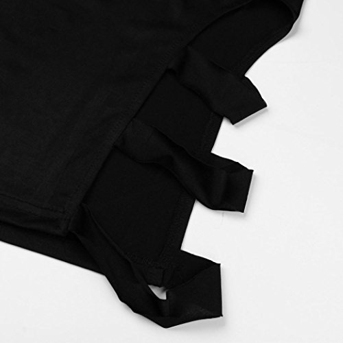 Nevera Women's Sexy Solid V-Neck Blouse Hollow Out Keyhole Cut Out Tank Top Camis (S, Black)