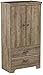 South Shore Versa 2-Door Armoire with Drawers, Weathered Oak