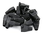 iexcell 100 Pcs Black RJ45 Ethernet Network Cable Strain Relief Boots