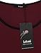 Laksmi Long Sleeve Shirt Women, Round Neck A Line Splicing Chiffon Irregular Hem Casual Layered Tunic Tops,Wine Large