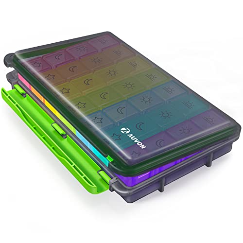 AUVON Weekly Pill Organizer 4 Times a Day