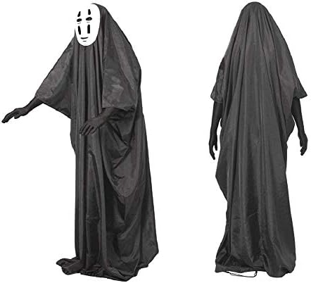 Spirited Away No Face Kaonashi Costume Set Black (Teen/Adult S-XL Size) Halloween Cosplay Party