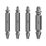 Screw Extractor Remover, Kusonkey Damaged Stripped Screw Extractor Easily Remove Stripped Broken Screws, Drill Bit for Nuts Rusted Bolt Remover Mechanic Handmade Fixer DIY Tool Kit Set of 4 Pcs