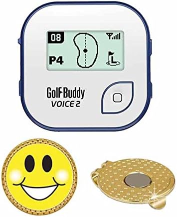 GolfBuddy Voice 2 Golf GPS/Rangefinder Bundle with Ball Marker and Magnetic Hat Clip