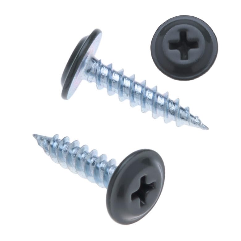 4.2mm x 19mm Wafer Head Self-Tapping Phillips Screws for Sheet Metal to Wood, Powder-Coated Colour Green (RAL 6020), Fine Thread, Sharp Tip Galvanized Screw, Indoor and Outdoor Use (250 pcs) — image 1