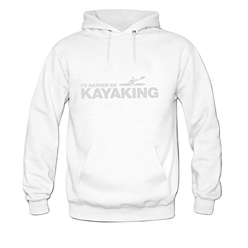 Download Diy I'D RATHER BE KAYAKING Men's Long Sleeve Hoodie JINLI XXL White