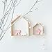 Sweet FanMuLin 2PCS Lovely Wooden House-Shaped Wall Storage Shelf Kid's Room Decoration (White)