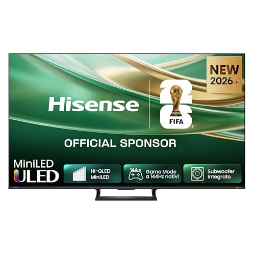Smart TV MiniLED 144Hz 75" 4K 75E8S, Dolby Atmos 2.1 By Devialet, Dolby Vision IQ, HDR10+, Native 144Hz Game Mode, VIDAA OS con 1000+ APP, Alexa built-in, lativù 4K, Wifi, Bluetooth