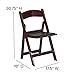 Flash Furniture Hercules™ Series Folding Chair - Red Mahogany Resin – 1000LB Weight Capacity Comfortable Event Chair - Light Weight Folding Chair