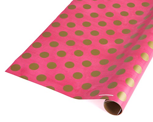American greetings shiny gold dots on pink decorative w…