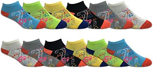 Women's Soft Lightweight Colorful and Fun Low Cut Socks - Assorted Styles (12 Pairs)