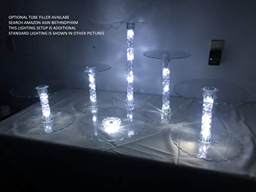 Multi Tier Wedding Cake Stand with LED Lights and Optional Water Fountain (6 Tier Stand, With Fountain) - Thumbnail 4