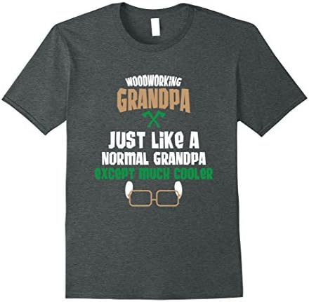 Mens Grandpa Woodworking Carpenter T-Shirt Grandfather Woodworker 3XL Dark Heather