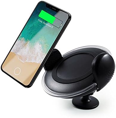 Gudtronix Wireless Car Charger - Car Mount with Charging Pad 360° Rotation Air Vent Mount and LED Light Indicator - Compatible with iPhone 8/8+/X/Samsung S9/S9+/S8/S8+/Note 8 &amp; All Qi Enabled Devices