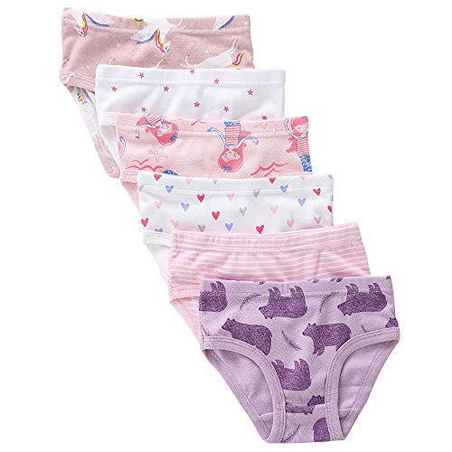 benetia Toddler Girls Underwear Cotton 6-Pack 3t 4t