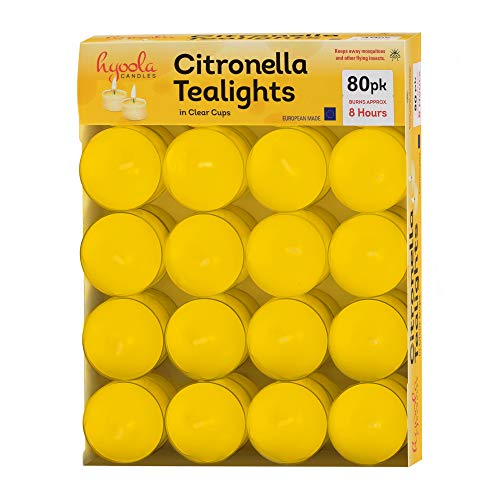 Tealight Citronella Candles Outdoor 8 Hour Burn Time Indoor and Outdoor Mosquito, Insect and