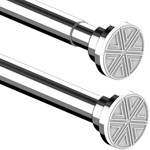 Extendable Wardrobe Rod Curtain Rod No Drilling for Bathroom Door Silver 69-90CM Φ25mm