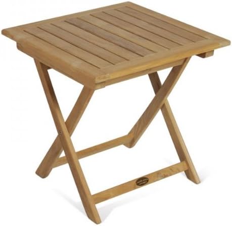 Amazon De Hochwertiger Klapptisch Beistelltisch Fur Den Garten Aus Teakholz 50x50cm