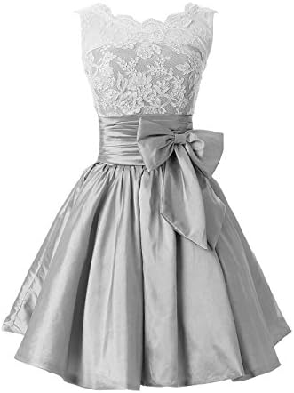 Kingbridal Women's Taffeta Short Party Bridesmaid Dresses Homecoming Gowns (8, Silver)