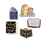 PunkStyle Novelty Plant Animal Enamel Brooches Badge for Women Girls Clothing Bag (Magic Book Set-5pcs)