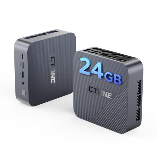 CTONE Mini PC Iηtel Core i5-12450H, 24GB LPDDR5 RAM, 512GB NVMe SSD, Mini Computer with Triple 4K Display, WiFi 6, Bluetooth 5.2, Gigabit LAN, USB-C, Wiηdows 11 Pro Business/Office