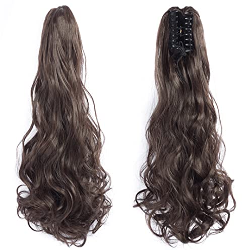 22 Inch Long Wavy Hair Ponytail Synthetic Wrap On