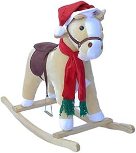 UIGJIOG 2-en-1 diseño niños Peluche Juguete Rocking Caballo Pony con