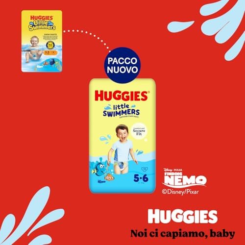 Little Swimmers Pannolini Taglia 5-6 (12-18 kg), Pannolino costumino, Design Disney, 19 Pz