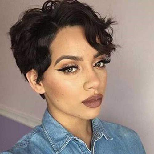 Boycut Sexy Curly Pixie Short Human Hair Lace Front African