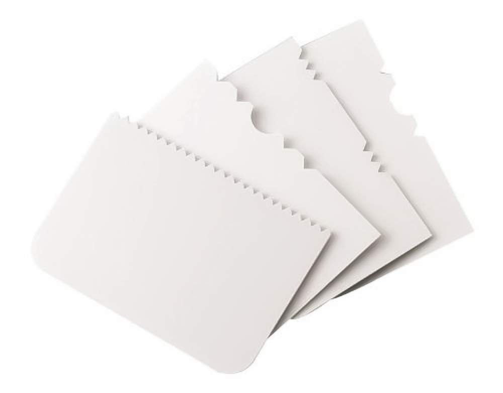 HOJO Side Scraper for Cake with Different Pattern Edge Cream Icing Fondant Cake Decorating Tools Pack of 8 Made in India