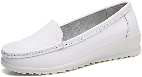 Cooga Nurse Design Women's Comfortable Nursing Shoes Slip Resistant Hospital Work Shoes White 8 B(M)
