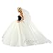 BARWA Beige Wedding Dress with Veil Evening Party Princess Beige Gown Dress for 11.5 Inch Girl Doll