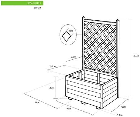Grange Rosa Planter,Pressure treated with Trellis Back