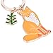 JUNKE 4 PCS Animal Shape Style Keychain Novelty Metal Enamel Cute Fox Cat Key Chain Charmed Gifts Keyring for Kids Women Girls Boys