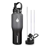 SENDESTAR Water Bottle 32oz,2 Lids(Straw lid),Wide