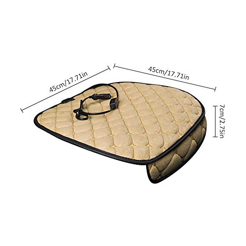 PER Car Seat Heating Pad Cushion Vehicle Seat Heater Adjustable Temperature With Cigarette Lighter Plug For Winter 52×45 CM