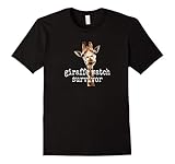 Men's Giraffe Watch Survivor T shirt 2017 Giraffe Zoo Joke Gift  XL Black