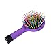 Pack of 2 Rainbow Volumizing Hair Straightening Brushes Detangling Hair Brushes Hair Curl Straight Magic Combs with Mirror (Pink & Purple)